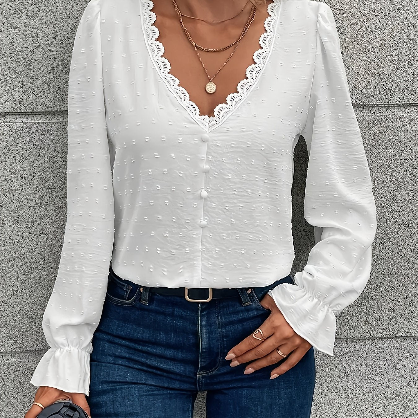 All-match Minimalist Long Sleeve Women's Shirt