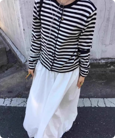 Casual Slimming Single-breasted Long-sleeved Knit Cardigan