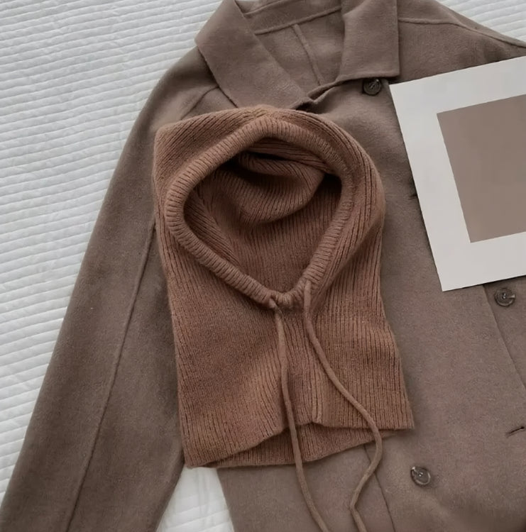 Woolen Warm Scarf Integrated Couple Ear Protection Knitted Hat