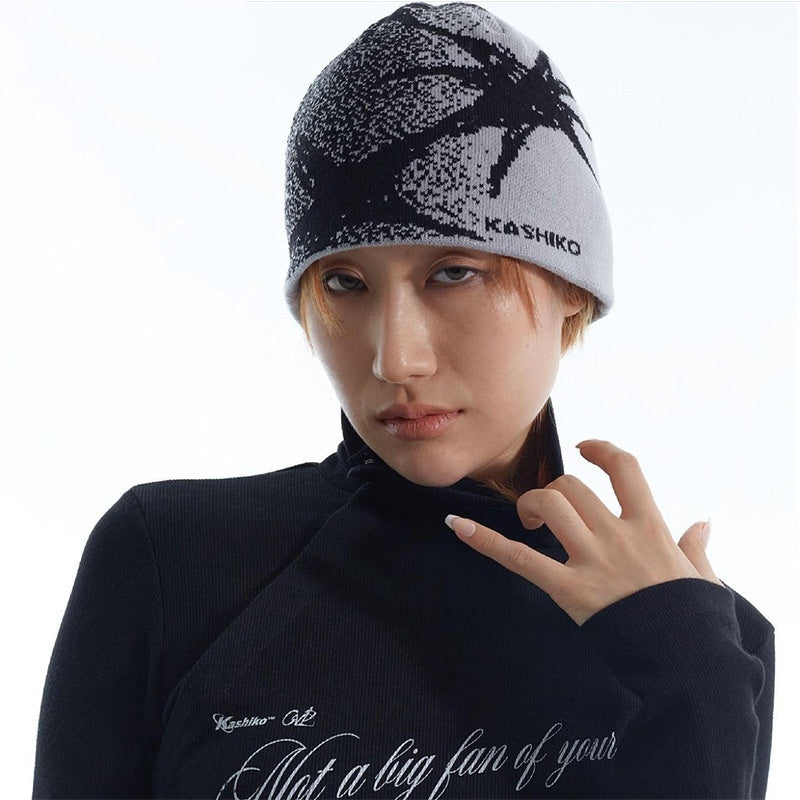 Letter Woolen Cap Female Autumn And Winter Wild Face Small Beanie Hat