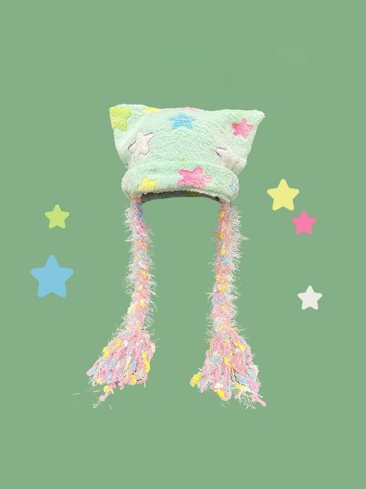 Color XINGX Braid Hat Female Dopamine Girl