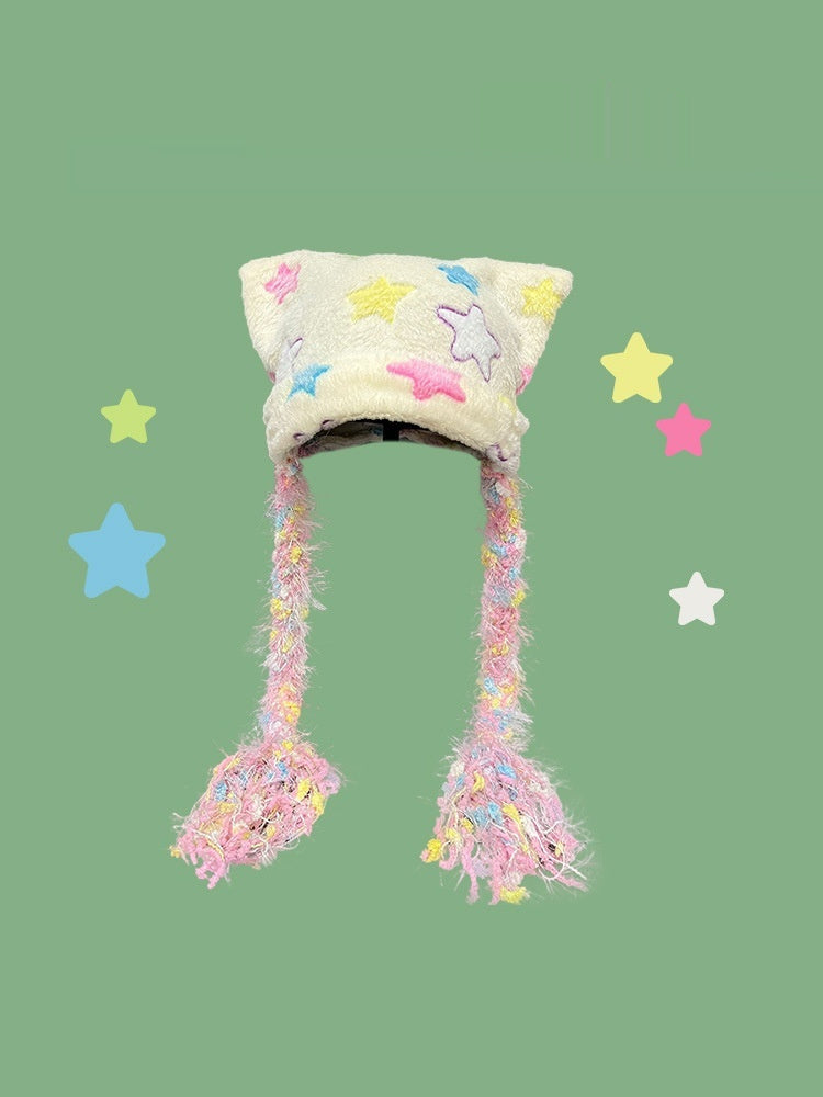 Color XINGX Braid Hat Female Dopamine Girl