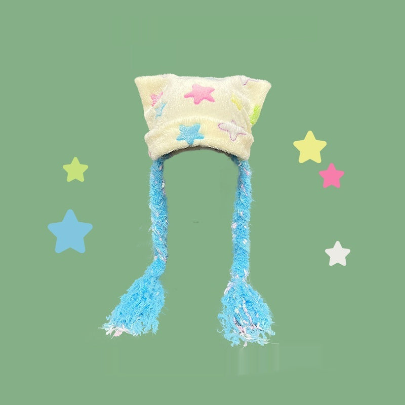 Color XINGX Braid Hat Female Dopamine Girl