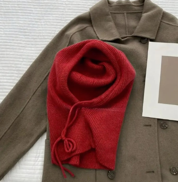 Woolen Warm Scarf Integrated Couple Ear Protection Knitted Hat