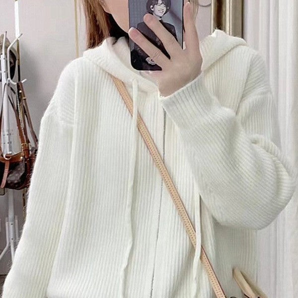 Loose Oversized Hooded Sweater Cardigan For Women