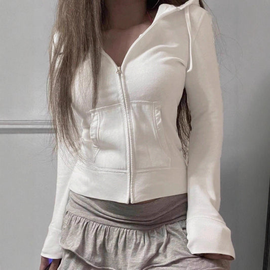 Women's Solid Color Thick Collarless Waist-cropped Top