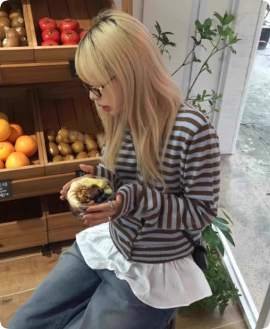 Casual Slimming Single-breasted Long-sleeved Knit Cardigan