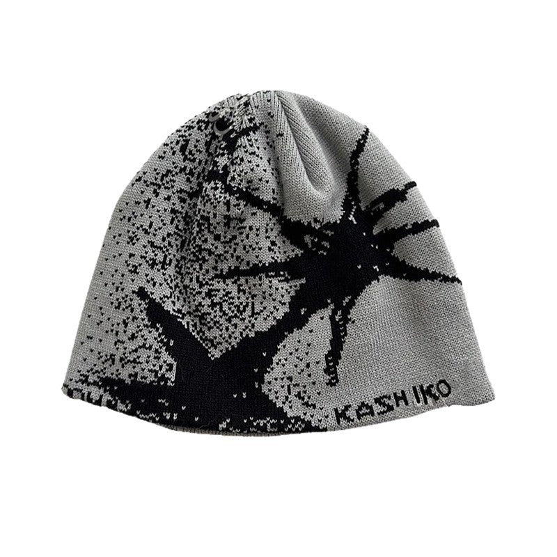 Letter Woolen Cap Female Autumn And Winter Wild Face Small Beanie Hat
